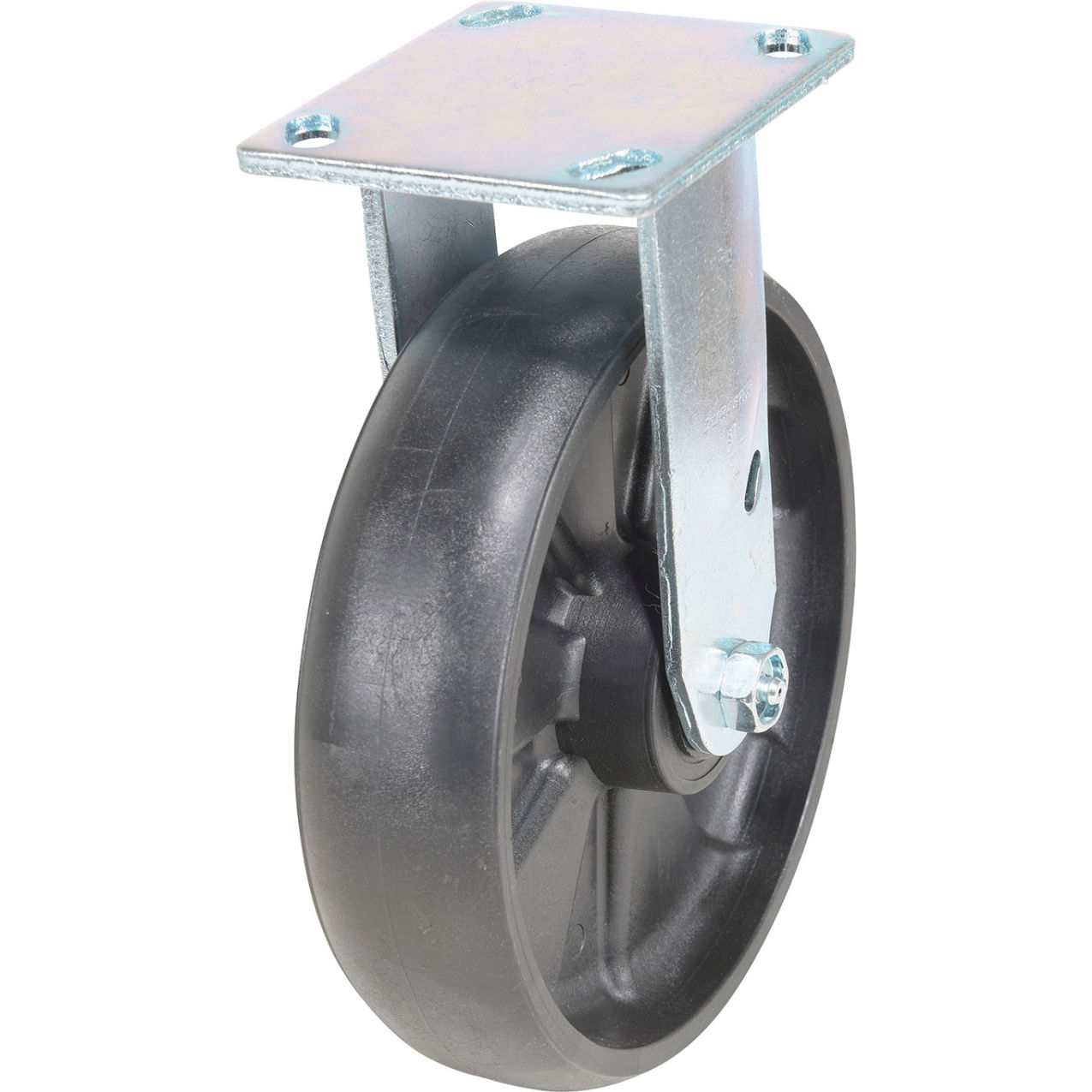 Rigid Caster 8" Dia. x 2"W, Glass Filled Nylon, 1250 lb. Capacity, Black