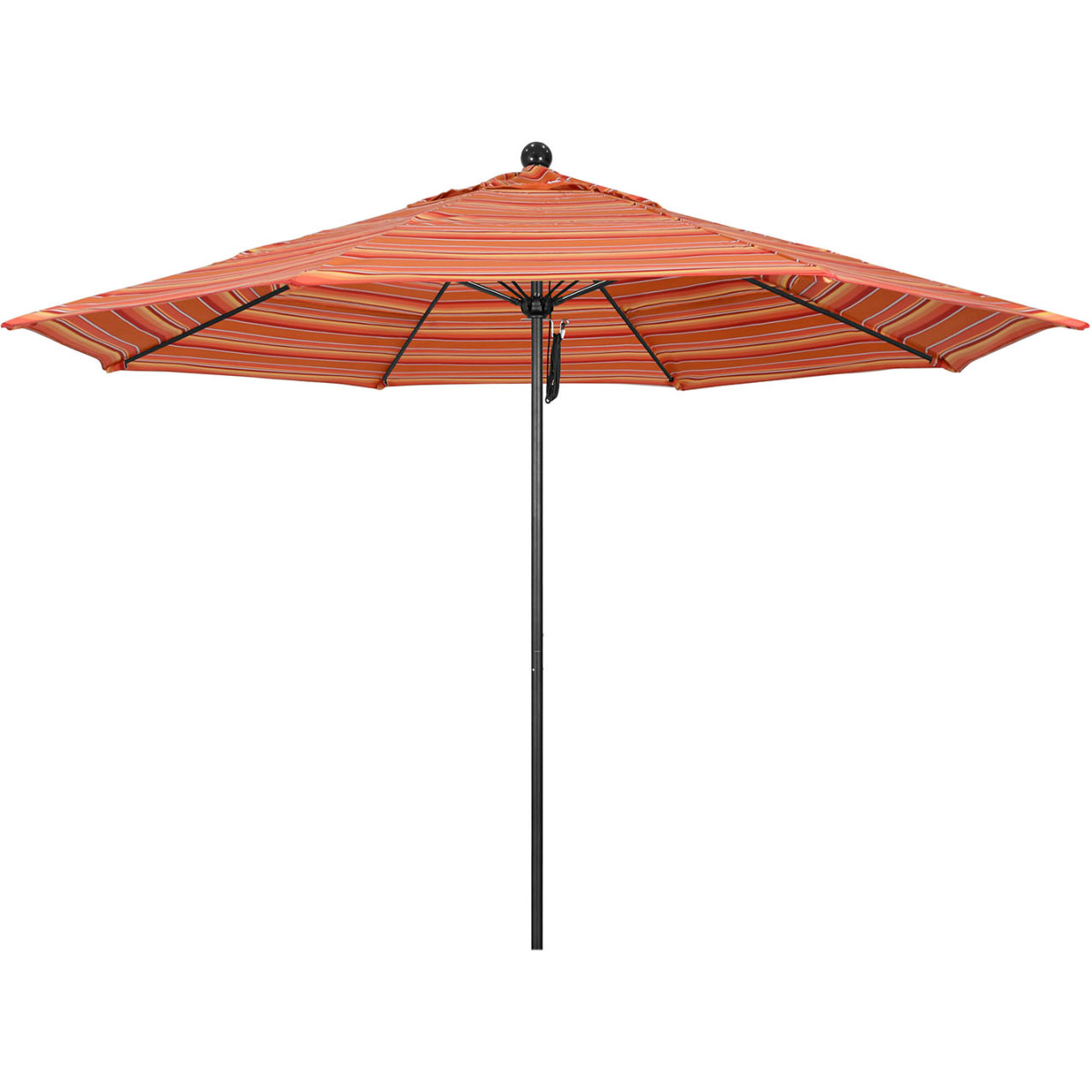 Venture 11' Patio Umbrella, Black Pole, Sunbrella 1A Dolce Mango Fabric