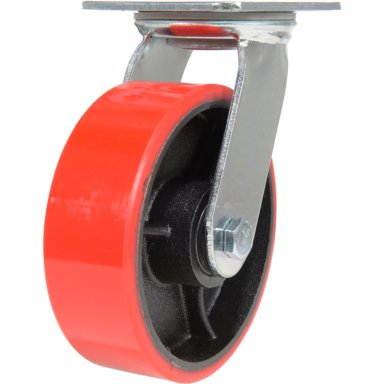 Swivel Caster 6" Dia. x 2"W, 1232 lb. Capacity, Polyurethane, Red