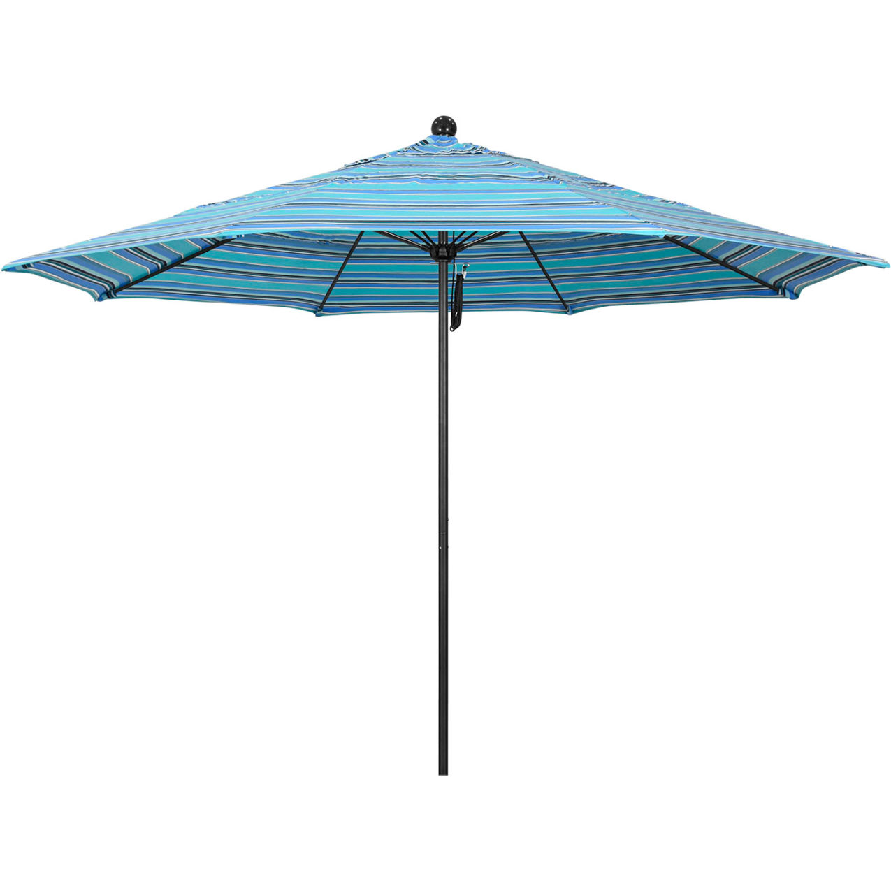 Venture 11' Patio Umbrella, Black Pole, Sunbrella 1A Dolce Oasis Fabric