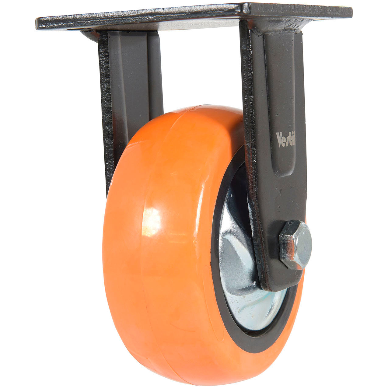 Rigid Caster 5" Dia. x 2"W, 639 lb. Capacity, Polyurethane, Orange