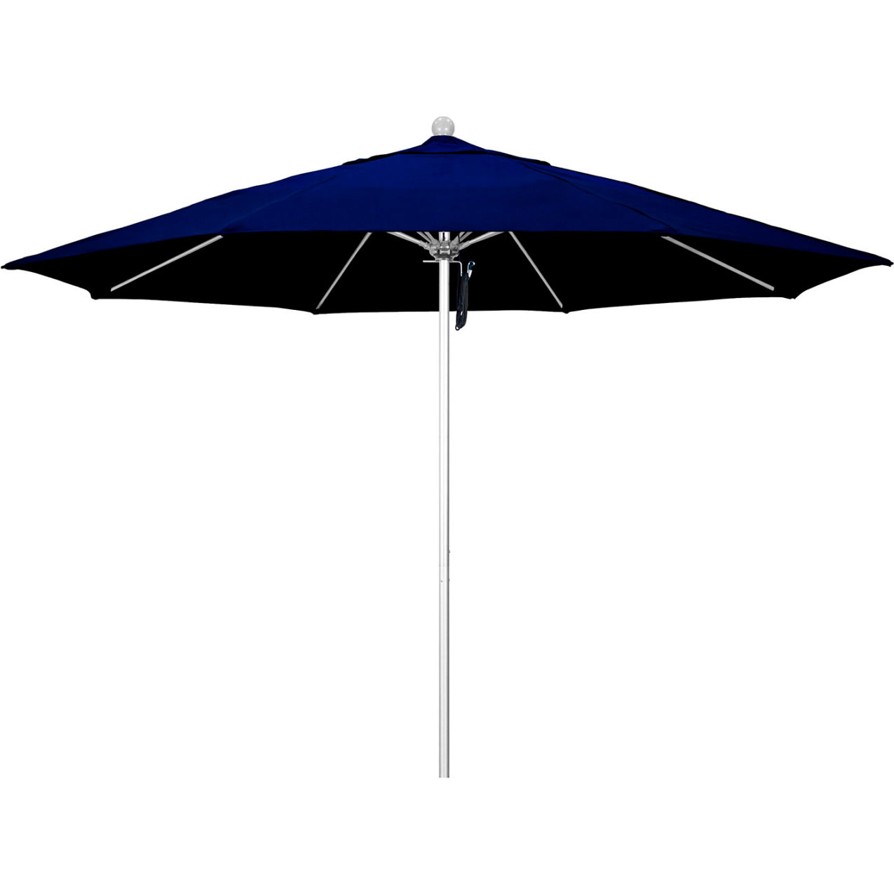 Venture 11' Patio Umbrella, Silver Pole, Sunbrella 1A True Blue Fabric