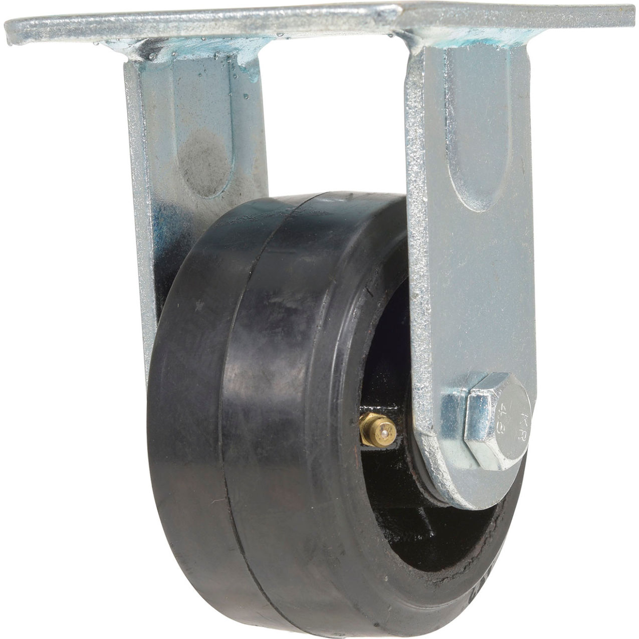Rigid Caster 4" Dia. x 2"W, Rubber, 440 lb. Capacity, Black