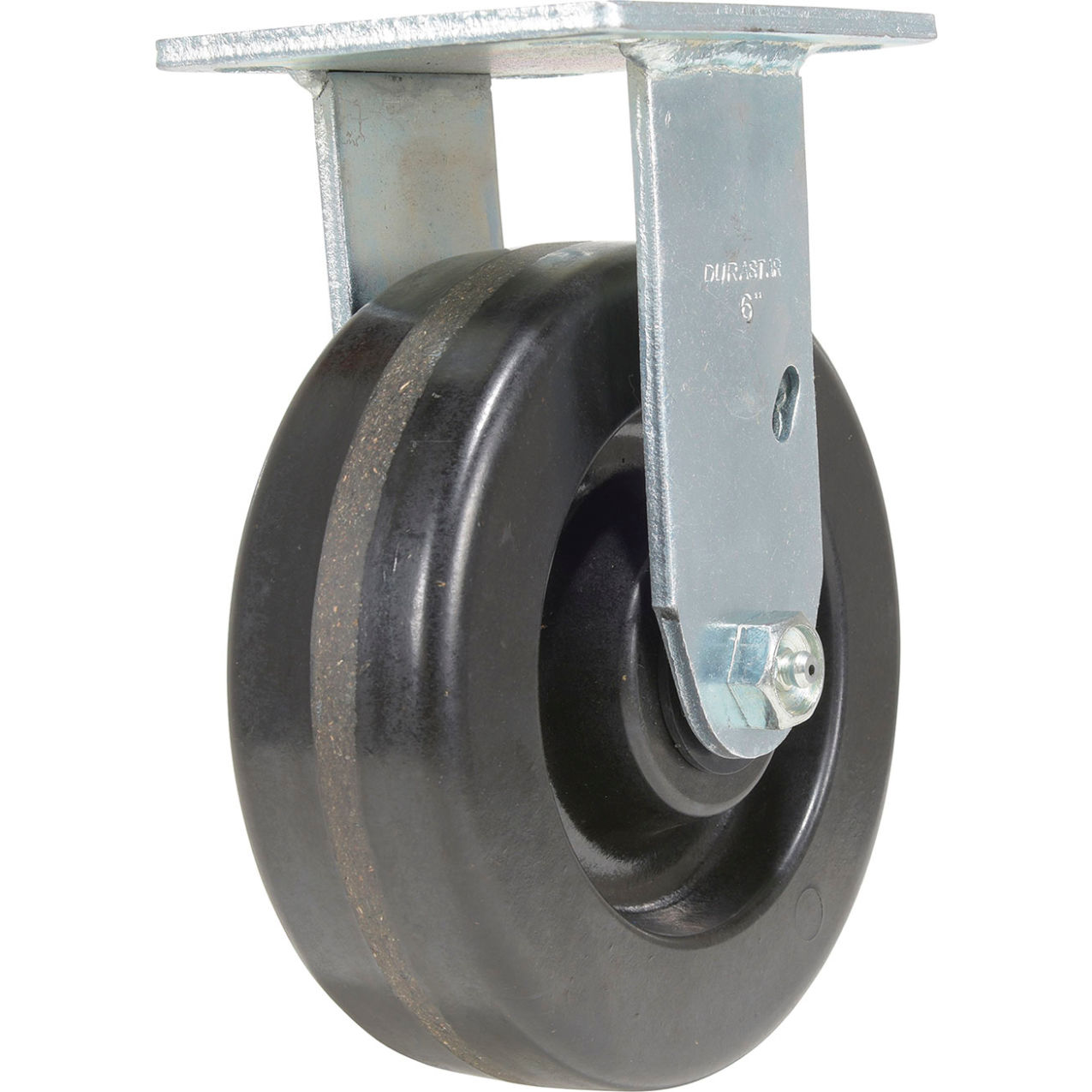 Rigid Caster 6" Dia. x 2"W, Phenolic, 1200 lb. Capacity, Black