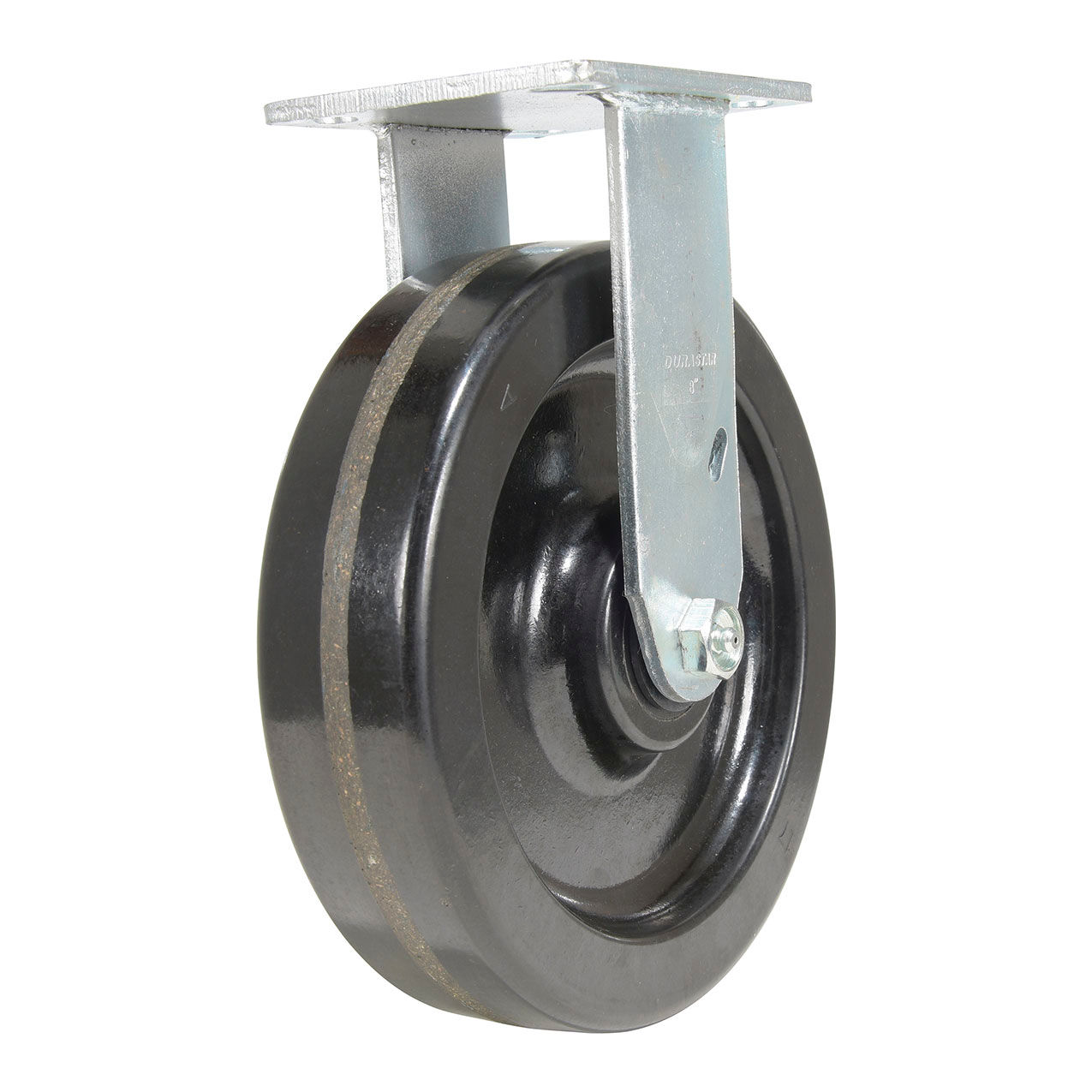 Rigid Caster 8" Dia. x 2"W, Phenolic, 1250 lb. Capacity, Black