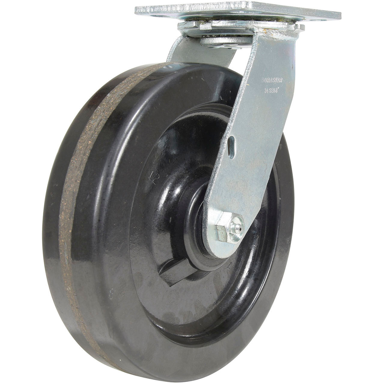 Swivel Caster 8" Dia. x 2"W, Phenolic, 1250 lb. Capacity, Black