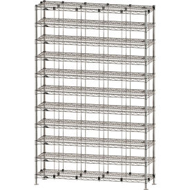 Gowning Room Bootie & Shoe Rack, 48-1/2"L x 14-3/4"W x 74-1/2"H, Silver