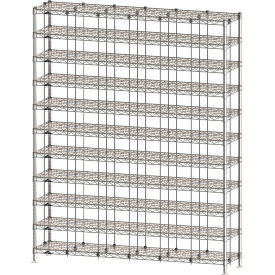 Gowning Room Bootie & Shoe Rack, 60-1/2"L x 14-3/4"W x 74-1/2"H, Silver