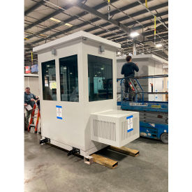 Panel Built 4' x 6' x 8'11" Guard Booth, Pre-Assembled, Cirrus Gray
