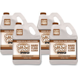 Pro Hard Floor Cleaner, Lemon Verbena Scent, 1 Gallon Bottle, 4/Case