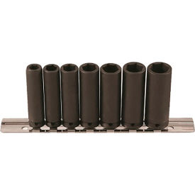 7-Piece 1/4" Square Drive Magnetic Spring Loaded Metric Socket Set, 6 Point, Std. Length