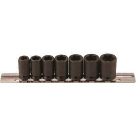 7-Piece 1/4" Square Drive Magnetic Metric Socket Set, 6 Point, Standard Length