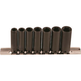 7-Piece 1/4" Square Drive Metric Socket Set, 6 Point, Long Length