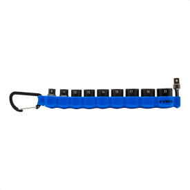 10-Piece 3/8" Square Drive Metric Impact Socket Set with Carabiner, 6 Point, Std. Length
