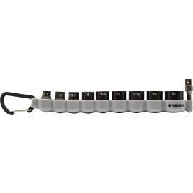 10-Piece 3/8" Square Drive SAE Impact Socket Set with Carabiner, 6 Point, Standard Length