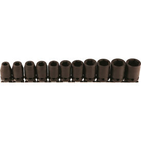 11-Piece 3/8" Square Drive Metric Socket Set, 6 Point, Standard Length