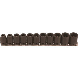 11-Piece 3/8" Square Drive Magnetic Metric Socket Set, 6 Point, Standard Length