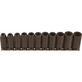 11-Piece 3/8" Square Drive Metric Socket Set, 6 Point, Long Length