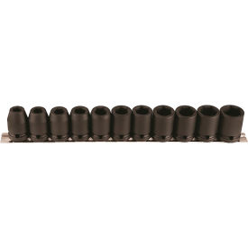 11-Piece 1/2" Square Drive Metric Socket Set, 6 Point, Standard Length