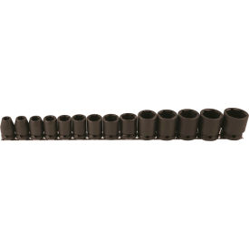14-Piece 1/2" Square Drive SAE Socket Set, 6 Point, Standard Length
