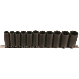 11-Piece 1/2" Square Drive SAE Socket Set, 6 Point, Long Length
