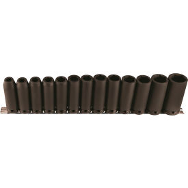 13-Piece 1/2" Square Drive Metric Socket Set, 6 Point, Long Length