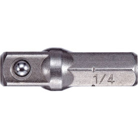 1/4" x 1/4" Hex Insert Adapter x 1" Ball, S2 Steel, Gunmetal Gray