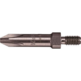 Phillips #2 10-32 Threaded Bit x 1-1/2" Extra Hard, S2 Steel, Manganese Phosphate