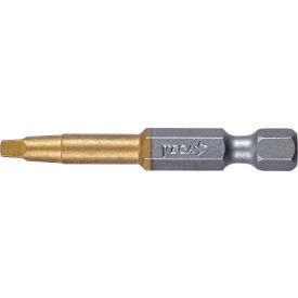 Square #2 Power Bit x 2", S2 Steel, Titanium Nitride