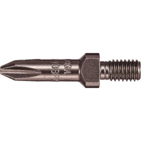 Phillips #2 1/4-24 Threaded Bit x 1-3/16" Extra Hard, S2 Steel, Manganese Phosphate