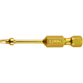 Square #0 Power Bit x 2", S2 Steel, Electroplating, Yellow