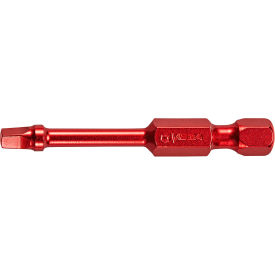 Square #2 Power Bit x 4", S2 Steel, Electroplating, Red