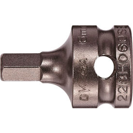 Hex 5/16" Socket Bit x 1", 3/8" Sq. Dr, S2 Steel, Gunmetal Gray