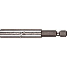 5/16 x 1/4 Magnetic Bit Holder with C-Ring x 3", S2 Steel, Stainless Steel, Gunmetal Gray
