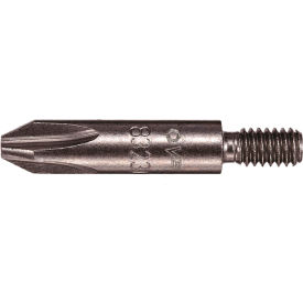 Phillips #2 8-32 Threaded Bit x 1-3/16" Extra Hard, S2 Steel, Manganese Phosphate