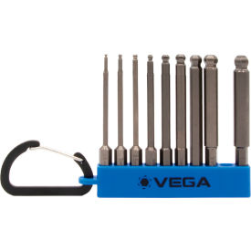 Ball End Hex, 3" Carabiner Set, 1/4 Hex, S2 Steel, 9 Pieces