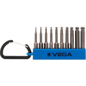 Ball End Hex (SAE) x 2" Carabiner Set, 1/4 Hex, S2 Steel, 10 Pieces