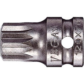 Triple Square 8M Socket Bit x 3/4" - 1/4 Sq. Dr, S2 Steel, Gunmetal Gray