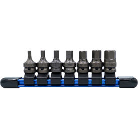 1/4" Drive Hex Socket Bit Set, 7pc, Metric, S2 Modified Set, S2 Steel, Gunmetal Gray