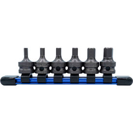 Drive Hex Socket Bit Set, 3/8" Square, S2 Steel, Gunmetal Gray, SAE