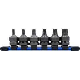 TORX Socket Bit Set, 1/2" Square, S2 Steel, Gunmetal Gray