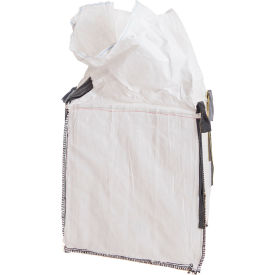 Baffled Bag, Duffel Top & Spout Bottom, 2500 lb. Capacity, 42"L x 42"W x 44"H, White