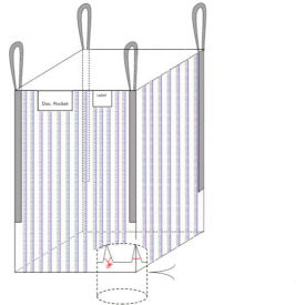 Ventilated Bag, Open Top & Spout Bottom, 2200 lb. Capacity, 35"L x 41"W x 60"H, White
