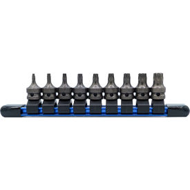 1/4 Drive TORX Socket Bit Set, S2 Steel, Gunmetal Gray, 9 Pieces