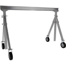 Adjustable Height Aluminum Gantry Crane, 12'W x 8-11/16'H, Pneumatic Casters, 1500 lb. Cap