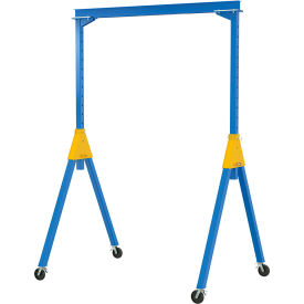 Adj. Height Steel Knock Down Gantry Crane w/ Total Locking Casters, 10'W x 12'H, 2000 lb. Cap