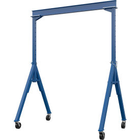 Steel Adjustable Height Gantry Crane, 10'W x 16-1/16'H, Phenolic Casters, 8000 lb. Capacity