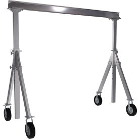 Adjustable Height Aluminum Gantry Crane, 15'W x 10-11/16'H, Pneumatic Casters, 1500 lb. Cap