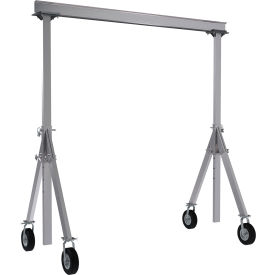 Adjustable Height Aluminum Gantry Crane, 15'W x 12-1/2'H, Pneumatic Casters, 1500 lb. Cap
