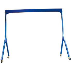 Steel Adjustable Height Gantry Crane, 20'W x 16-1/16'H, Phenolic Casters, 8000 lb. Capacity
